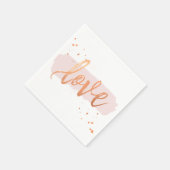 LIEBE HAND LETTERED SCRIPT Typ Kupfer rot Rosa Serviette (Ecke)
