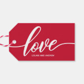 Liebe Hand Rot Geschenkanhänger (Rückseite Horizontal)