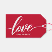 Liebe Hand Rot Geschenkanhänger (Vorderseite (Horizontal))