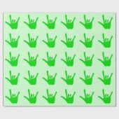 Liebe Hand-Zeichen-Grünbuch Geschenkpapier (Flach)