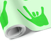 Liebe Hand-Zeichen-Grünbuch Geschenkpapier (Rolleneckpunkt)