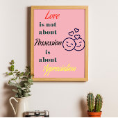 Liebe handelt von digitalen Poster-Zitat druckbare Fotodruck