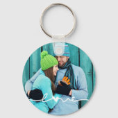 Liebe Handgezeichnetes Skript-Schlüsselanhänger-Ge Schlüsselanhänger (Vorderseite)