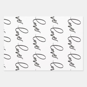 Liebe HandLettering Kalligraphie Geschenkpapier Set