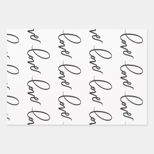 Liebe HandLettering Kalligraphie Geschenkpapier Set (Vorderseite)