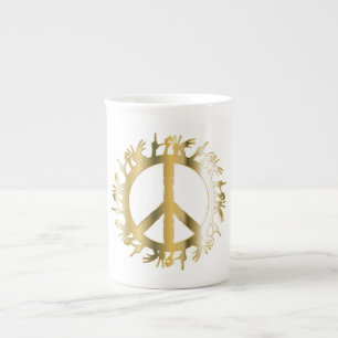 LIEBE HANDS PEACE SIGN PORZELLANTASSE