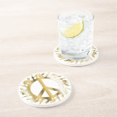 LIEBE HANDS PEACE SIGN SANDSTEIN UNTERSETZER (Seite)