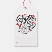 Liebe Handschrift mit Herz senden Geschenkanhänger (Vorderseite)