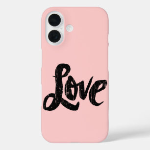 LIEBE Handschrift Paris Chic Pale Pink Valentine iPhone 16 Hülle