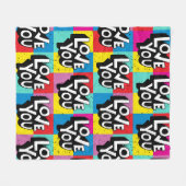 Liebe. Handschriftenmuster für Valentine d Fleecedecke (Vorderseite (Horizontal))