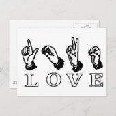 Liebe Handzeichen Benutzerdefinierte Postkarte (Vorne/Hinten)