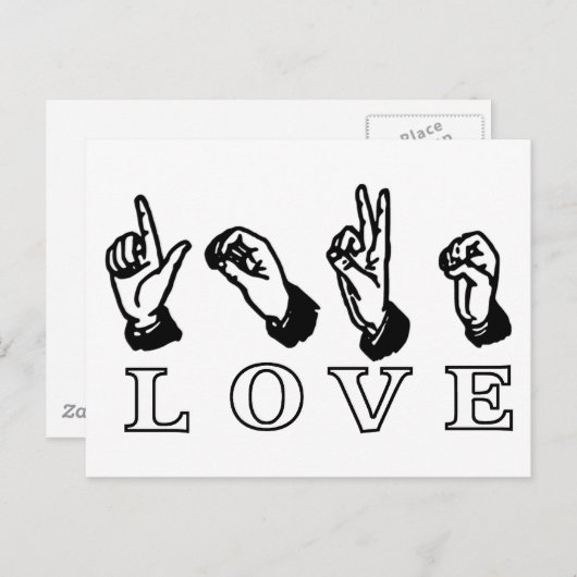 Liebe Handzeichen Benutzerdefinierte Postkarte (Vorne/Hinten)