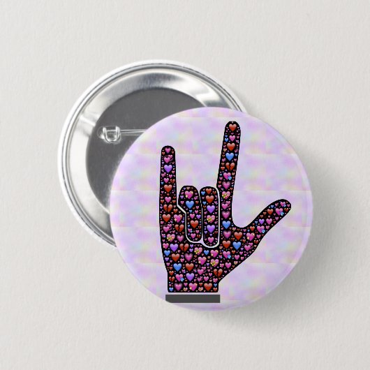 Liebe-Handzeichenknopf Button (Vorne & Hinten)