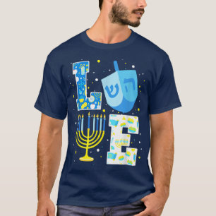 Liebe Hanukkah Chanukah Menorah Pajama Matching Fa T-Shirt