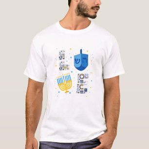 LIEBE Hanukkah Dekorationen Dreidel Menorah Chanuk T-Shirt