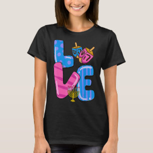 Liebe Hanukkah Dreidel Happy Chanukkah Menorah Jew T-Shirt