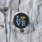 Liebe Hanukkah Jüdischer Urlaub Menorah Button (Beispiel)