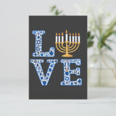 Liebe Hanukkah Jüdischer Urlaub Menorah Dankeskarte (Stehend Vorderseite)