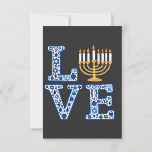 Liebe Hanukkah Jüdischer Urlaub Menorah Dankeskarte