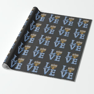 Liebe Hanukkah Jüdischer Urlaub Menorah Geschenkpapier
