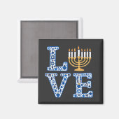 Liebe Hanukkah Jüdischer Urlaub Menorah Magnet (Vorderseite/Rückseite)