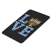 Liebe Hanukkah Jüdischer Urlaub Menorah Magnet (Linke Seite)