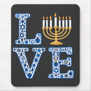 Liebe Hanukkah Jüdischer Urlaub Menorah Mousepad