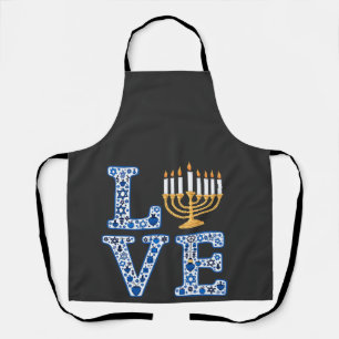Liebe Hanukkah Jüdischer Urlaub Menorah Schürze