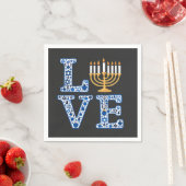 Liebe Hanukkah Jüdischer Urlaub Menorah Serviette (Beispiel)