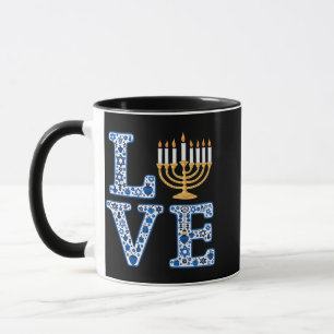 Liebe Hanukkah Jüdischer Urlaub Menorah Tasse
