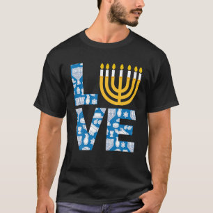 Liebe Hanukkah Menorah Jüdischer Pajama Funny für T-Shirt