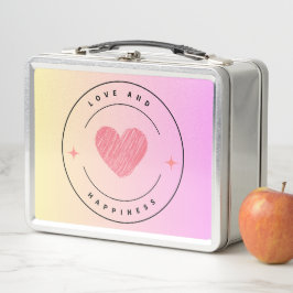 Liebe & Happiness Metal Lunch Box