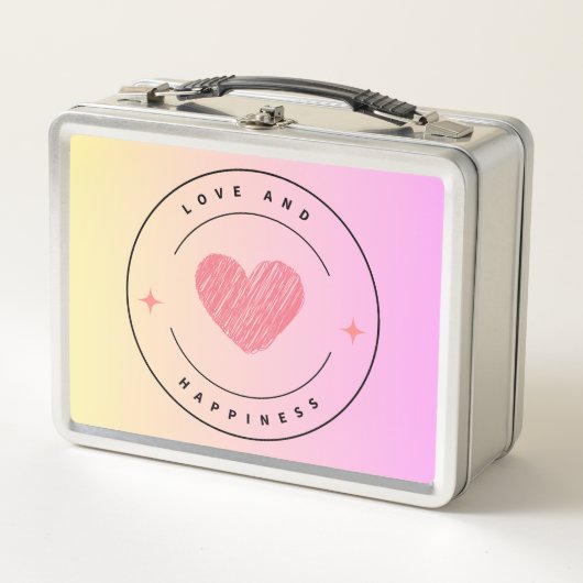 Liebe & Happiness Metal Lunch Box (Vorderseite)