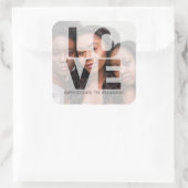 LIEBE Happy Holidays Weihnachten Foto Quadratischer Aufkleber (Tasche)