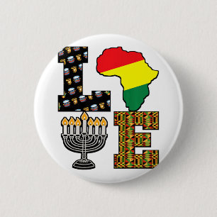 Liebe Happy Kwanzaa Afrika Karte Kinara Candles Af Button