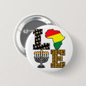 Liebe Happy Kwanzaa Afrika Karte Kinara Candles Af Button (Vorne & Hinten)