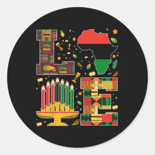 Liebe Happy Kwanzaa Dekorationen Afrika Karte Kina Runder Aufkleber