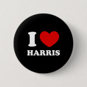Liebe Harris I Heart Harris Funny Vorname Harris Button (Vorderseite)