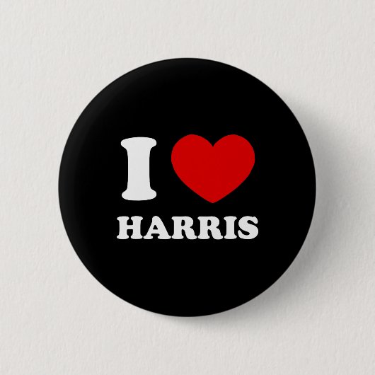 Liebe Harris I Heart Harris Funny Vorname Harris Button (Vorderseite)