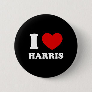 Liebe Harris I Heart Harris Funny Vorname Harris Button