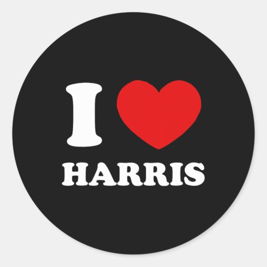 Liebe Harris I Heart Harris Funny Vorname Harris Runder Aufkleber (Vorderseite)
