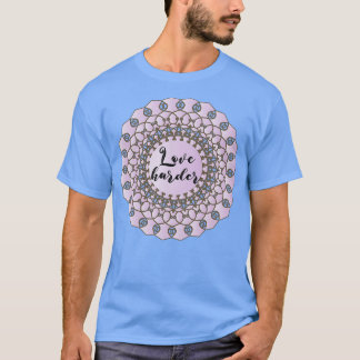 Liebe härter lila Pastel Blumenmandala Kunst T-Shirt