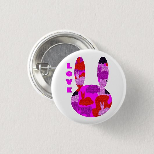 Liebe-Häschen-Abzeichen Button (Vorne & Hinten)