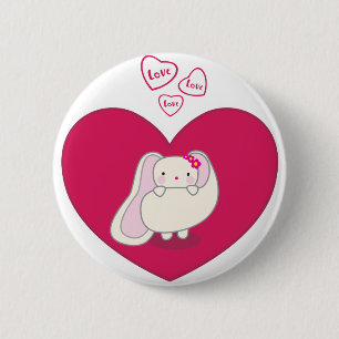 Liebe-Häschen-Knopf Button