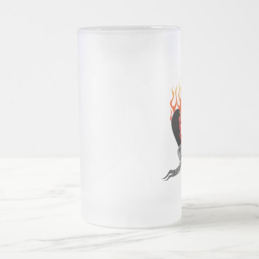 Liebe-Hass-Liebe-Tätowierungs-Bier-Tasse Mattglas Bierglas (Mittel)