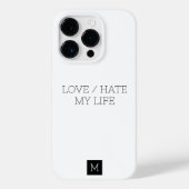 Liebe/Hass mein Leben Case-Mate iPhone Hülle (Rückseite)
