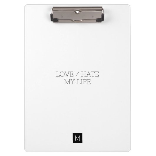 Liebe/Hass mein Leben Klemmbrett (Vorderseite)