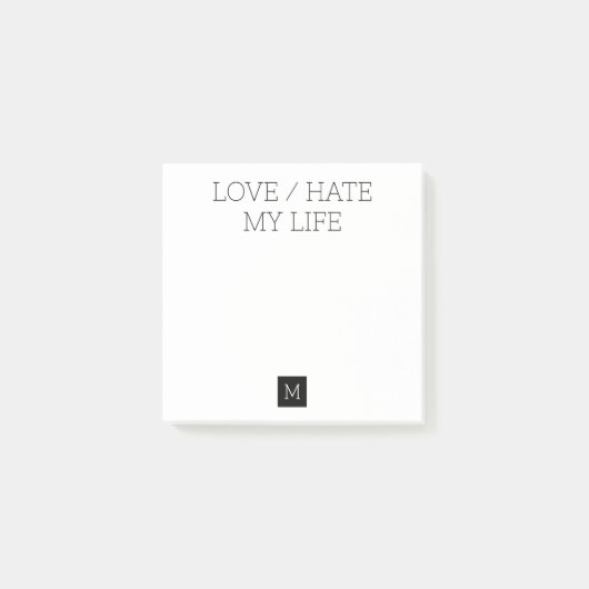 Liebe/Hass mein Leben Post-it Klebezettel (Vorderseite)