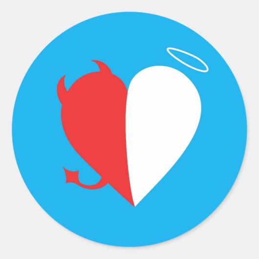 Liebe / Hass Runder Aufkleber (Vorderseite)