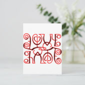 Liebe hassen optische Illusion Postkarte (Stehend Vorderseite)